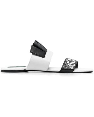 Emilio Pucci Sandali Slides Con Ricamo - Bianco