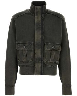 Entire studios Supply Faded-Effect Zip-Up Jacket - Black