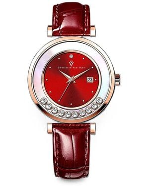 Christian Van Sant Bria 40Mm Watch - Red