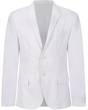 Calvin Klein Notched-Lapel Single-Breasted Blazer - White