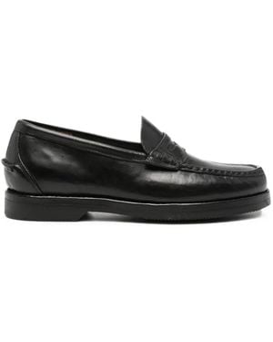 Visvim Fabro-Folk Leather Loafers - Black