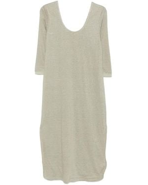 Max & Moi Robe Mi-Longue Ravie À Manches Longues - Blanc