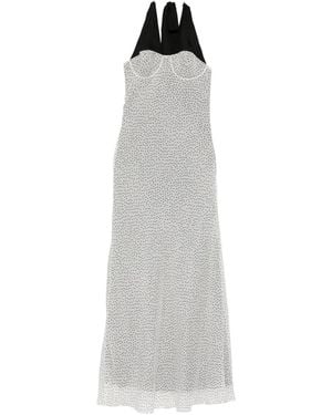 SIR. Lisander Polka-Dot Halterneck Dress - White
