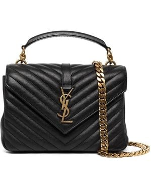 Saint Laurent Bolso Al Hombro College Medium De Piel - Negro