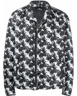 Stone Island Shadow Project Graphic Print Bomber Jacket - Black