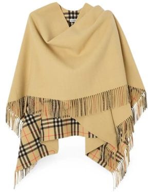 Burberry Wool Blanket Cape - Natur