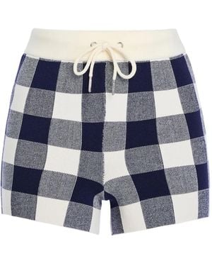 SER.O.YA Nello Shorts Met Gingham Ruit En Trekkoord - Blauw