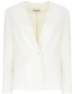 Antonelli Single-Button Collarless Jacket - White