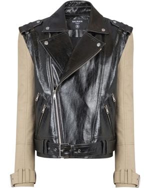 Balmain ライダースジャケット - ブラック