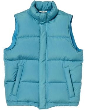 AURALEE High-Neck Quilted Vest - Blue