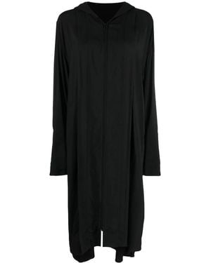 Yohji Yamamoto Asymmetric Hooded Coat - Black