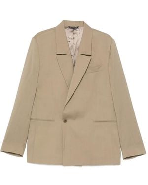 Costumein Notched-Lapels Single-Button Jacket - Natural