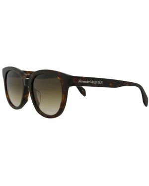 McQueen Tortoiseshell-Effect Round-Frame Sunglasses - Brown