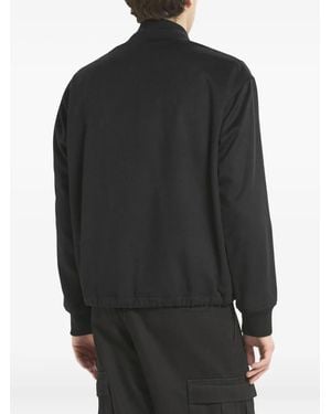 Barena Wool Zip-Front Bomber Jacket - Black