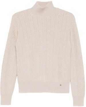 Herno High-Neck Textured Jumper - White