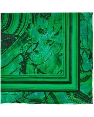 Roberto Cavalli Malachite-Print Silk Scarf - Green
