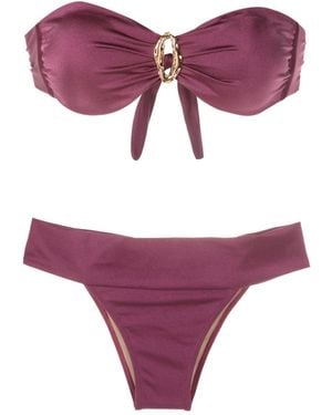 Brigitte Bardot Strapless Mid-Rise Bikini - Purple