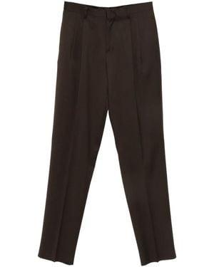 Lardini Pleated Straight-Leg Trousers - Black