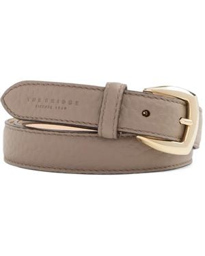 The Bridge Grained-Leather Belt - Grey