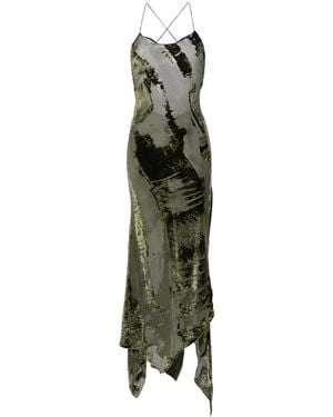 Roberto Cavalli Fluwelen Maxi-Jurk - Groen