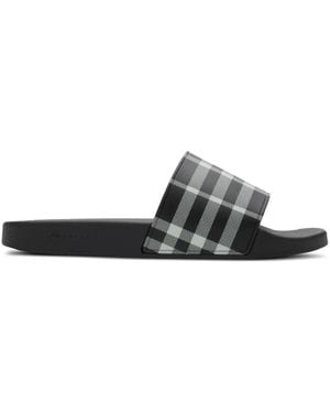 Burberry Karierte Pantoletten - Weiß