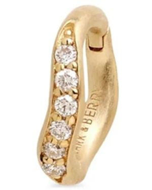 Lark & Berry 14K Small Dune Diamond Hoop Earring - White