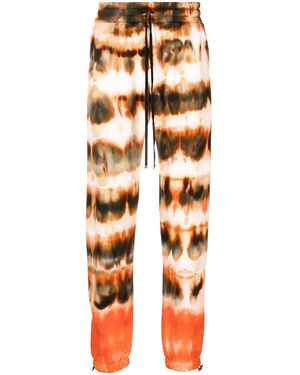 Amiri Tie-Dye Print Cotton Track Trousers - Orange
