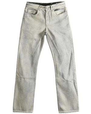 Rick Owens Jean Droit À Effet Délavé - Gray