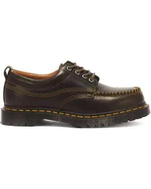 Dr. Martens Lowell Whipstitch-Detail Moc Toe Shoes - Brown