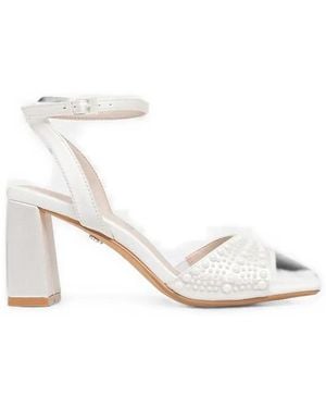 Buffalo Sandali Ashley Con Perle Sintetiche - Bianco