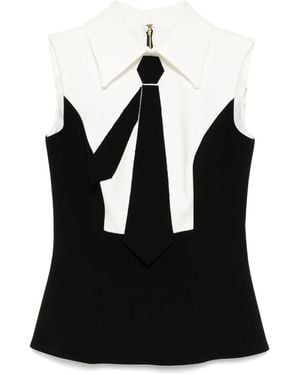 Isabel Sanchis Top sin mangas con cuello lazado - Negro