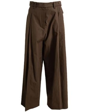 Magda Butrym Pleated Tailored Pants - Brown
