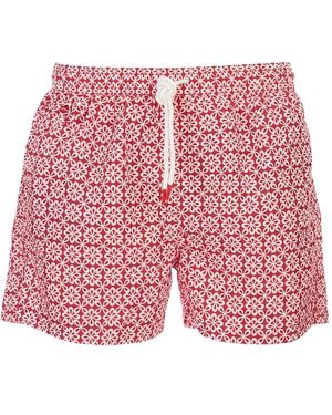 Kiton Badeshorts Mit Blumenprint - Rot