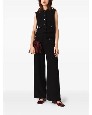 Maje ボタンポケット パンツ - ブラック