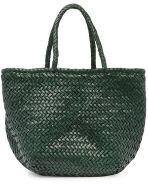 Dragon Diffusion Grace Woven Leather Tote Bag - Green