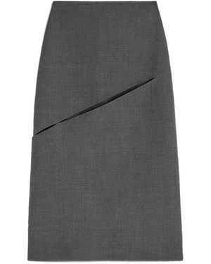 Jil Sander Twill Pencil Skirt - Gray