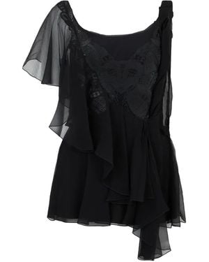 Alberta Ferretti Asymmetric-Hem Top - Black