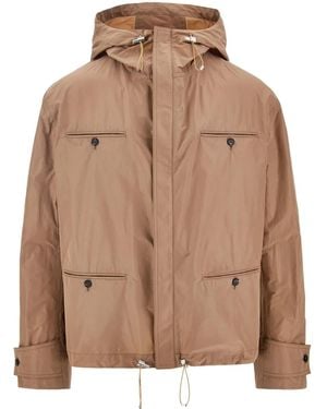 Ferragamo Pockets Hooded Jacket - Brown