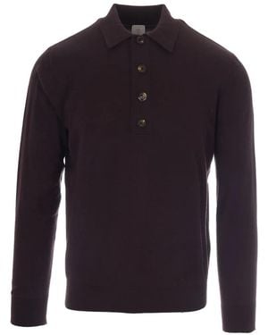 Eleventy Polo A Maniche Lunghe - Blu