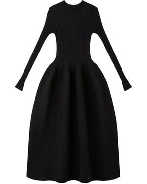 CFCL Ribbed-Knit Flared Dress - Black