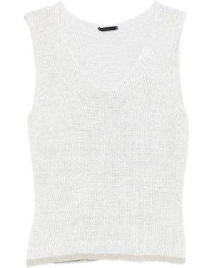 Transit V-Neck Sleeveless Top - White