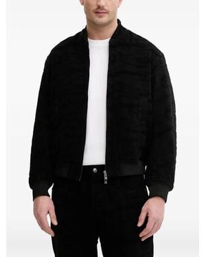 ARMANI EXCHANGE Textured Bomber Jacket - Black