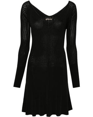 Jacquemus Elegant Mini Dress With Scalloped Neckline And Cut-Out Detail - Black