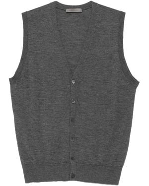 Corneliani Chaleco Con Botones Y Cuello En V - Gris