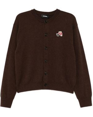 we11done Bear-embroidered cardigan - Marrón