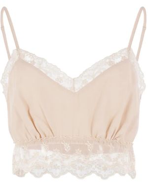 Simone Rocha Lace-Trim V-Neck Top - White