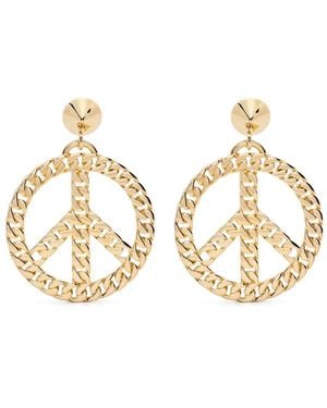Moschino Orecchini Con Simbolo Della Pace - Metallizzato