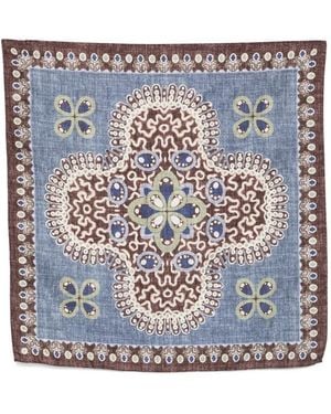 Dell'Oglio Tokio Abstract-Print Scarf - Blue
