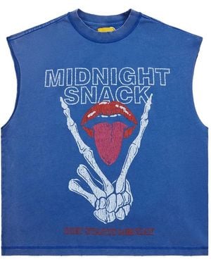DIET STARTS MONDAY Midnight Snack Graphic-Print Sleeveless T-Shirt - Blue
