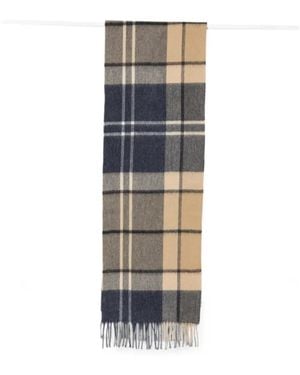 Barbour Carrbridge Tartan Check-Fringed Scarf - Blue
